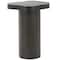 23" Black Pedestal Side End Accent Table with Rounded Square Top